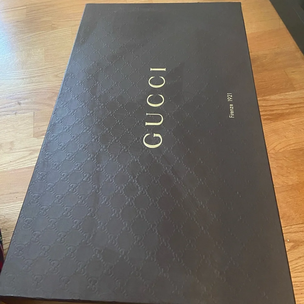 Gucci Black Suede Over-the-Knee Boots with Gold Double G Accent